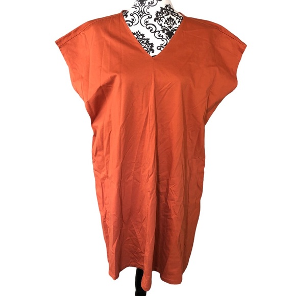 UNIQLO Orange Cotton Oversized Dress - Picture 2 of 11